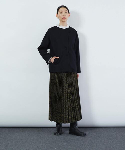 ロワズィール】ウール天竺圧縮ジャケット 22AW ノーカラー ロワズィール】ウール天竺圧縮ジャケット 22AW ノーカラー