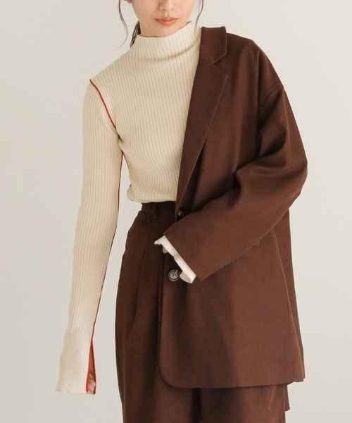select MOCA(セレクトモカ)の「2022 AW 配色スリットスリーブプチハイネックニット(ニット/セーター・レディース・ブルー/ブラック/アイボリー・FREE)」の13枚目の写真