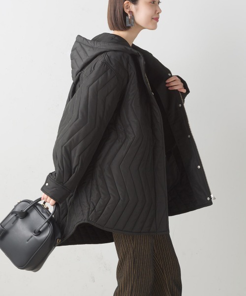 FURRY（ファーリー）の「ウォシャブル中綿フードコート（トレンチコート・レディース・アイボリー/ブラック/オリーブ・FREE）」の13枚目の写真