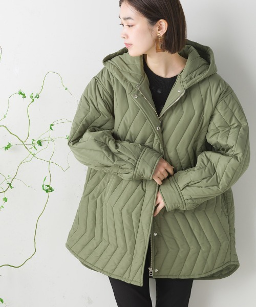 FURRY（ファーリー）の「ウォシャブル中綿フードコート（トレンチコート・レディース・アイボリー/ブラック/オリーブ・FREE）」の15枚目の写真