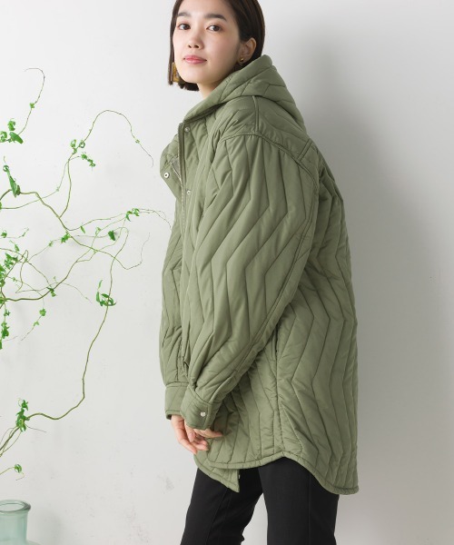 FURRY（ファーリー）の「ウォシャブル中綿フードコート（トレンチコート・レディース・アイボリー/ブラック/オリーブ・FREE）」の16枚目の写真