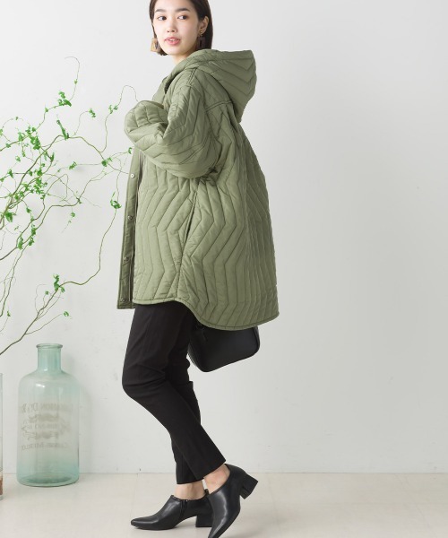 FURRY（ファーリー）の「ウォシャブル中綿フードコート（トレンチコート・レディース・アイボリー/ブラック/オリーブ・FREE）」の19枚目の写真