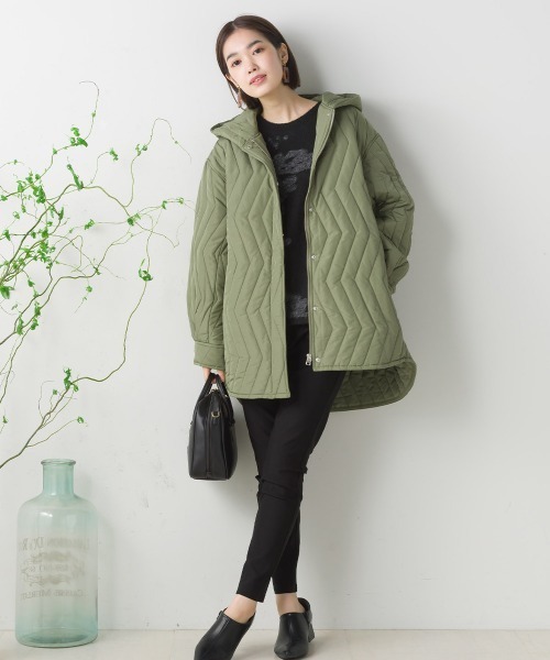 FURRY（ファーリー）の「ウォシャブル中綿フードコート（トレンチコート・レディース・アイボリー/ブラック/オリーブ・FREE）」の20枚目の写真