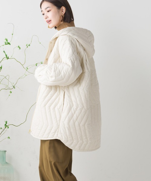 FURRY（ファーリー）の「ウォシャブル中綿フードコート（トレンチコート・レディース・アイボリー/ブラック/オリーブ・FREE）」の6枚目の写真