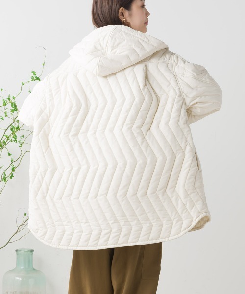 FURRY（ファーリー）の「ウォシャブル中綿フードコート（トレンチコート・レディース・アイボリー/ブラック/オリーブ・FREE）」の7枚目の写真