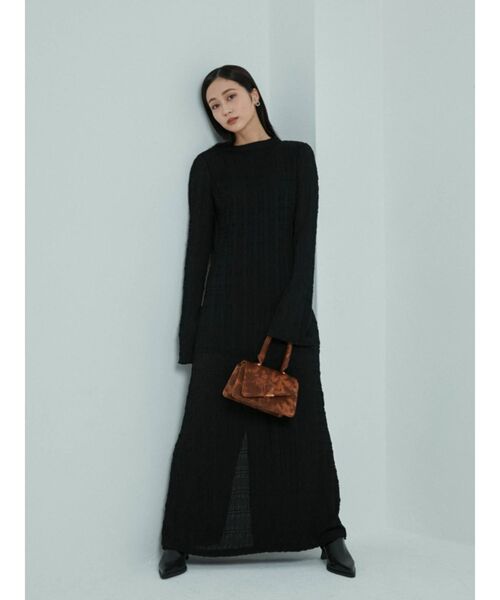 EMODA（エモダ）の「フレアロングワンピース（ワンピース・レディース・ブラック/ブラウン・FREE）」の2枚目の写真