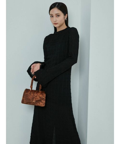 EMODA（エモダ）の「フレアロングワンピース（ワンピース・レディース・ブラック/ブラウン・FREE）」の5枚目の写真