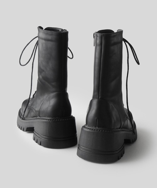 alala(アララ)の「スクエアコンバットミドルブーツ ◆(ブーツ・レディース・アイボリー/カーキ/ブラック・S/M/L/LL)」の11枚目の写真