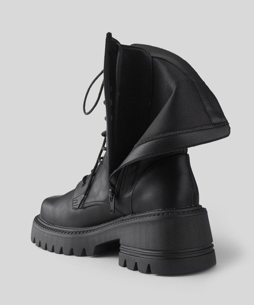 alala(アララ)の「スクエアコンバットミドルブーツ ◆(ブーツ・レディース・アイボリー/カーキ/ブラック・S/M/L/LL)」の9枚目の写真