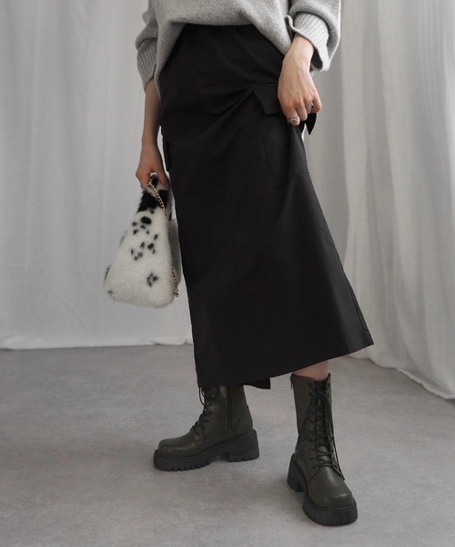 alala(アララ)の「スクエアコンバットミドルブーツ ◆(ブーツ・レディース・アイボリー/カーキ/ブラック・S/M/L/LL)」の20枚目の写真