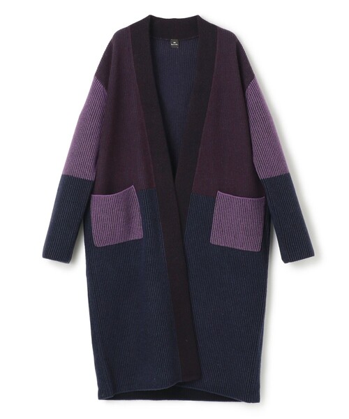 ポールスミス　ウールカシミヤカラーブロック　ロングカーディガン　洗える　★未着用 PS Paul Smith（ピーエスポールスミス）の「【洗える】ウール