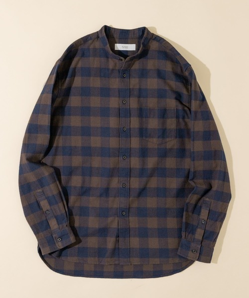 URBAN RESEARCH ROSSO MEN（アーバンリサーチロッソメン）の「『XLサイズあり』『抗菌/防臭ハイパフォーマンスフランネルバンドカラーシャツ（シャツ/ブラウス・メンズ・ブラック/ネイビー/グレー/カーキ/アイボリー/ブラウン系その他/ブルー系その他/レッド系その他・SMALL/MEDIUM/LARGE/X-LARGE）」の5枚目の写真