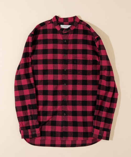 URBAN RESEARCH ROSSO MEN（アーバンリサーチロッソメン）の「『XLサイズあり』『抗菌/防臭ハイパフォーマンスフランネルバンドカラーシャツ（シャツ/ブラウス・メンズ・ブラック/ネイビー/グレー/カーキ/アイボリー/ブラウン系その他/ブルー系その他/レッド系その他・SMALL/MEDIUM/LARGE/X-LARGE）」の8枚目の写真