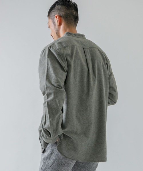 URBAN RESEARCH ROSSO MEN（アーバンリサーチロッソメン）の「『XLサイズあり』『抗菌/防臭ハイパフォーマンスフランネルバンドカラーシャツ（シャツ/ブラウス・メンズ・ブラック/ネイビー/グレー/カーキ/アイボリー/ブラウン系その他/ブルー系その他/レッド系その他・SMALL/MEDIUM/LARGE/X-LARGE）」の11枚目の写真