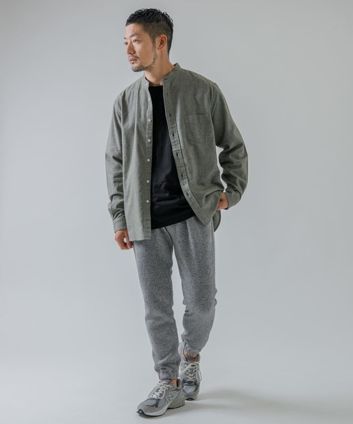URBAN RESEARCH ROSSO MEN（アーバンリサーチロッソメン）の「『XLサイズあり』『抗菌/防臭ハイパフォーマンスフランネルバンドカラーシャツ（シャツ/ブラウス・メンズ・ブラック/ネイビー/グレー/カーキ/アイボリー/ブラウン系その他/ブルー系その他/レッド系その他・SMALL/MEDIUM/LARGE/X-LARGE）」の13枚目の写真
