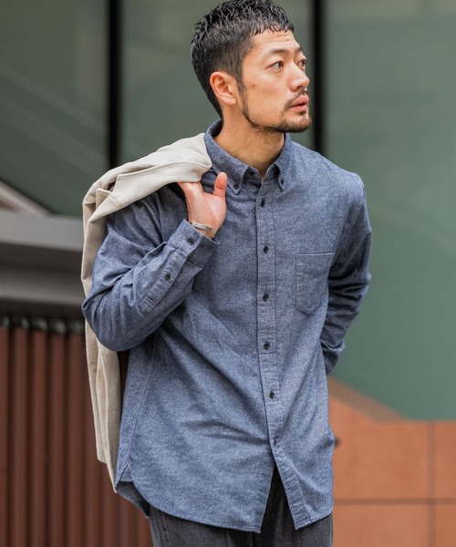 URBAN RESEARCH ROSSO MEN（アーバンリサーチロッソメン）の「『XLサイズあり』『抗菌/防臭ハイパフォーマンスフランネルバンドカラーシャツ（シャツ/ブラウス・メンズ・ブラック/ネイビー/グレー/カーキ/アイボリー/ブラウン系その他/ブルー系その他/レッド系その他・SMALL/MEDIUM/LARGE/X-LARGE）」の16枚目の写真