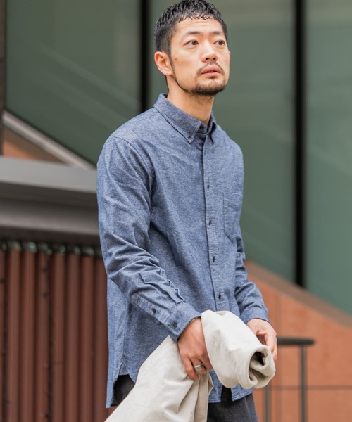 URBAN RESEARCH ROSSO MEN（アーバンリサーチロッソメン）の「『XLサイズあり』『抗菌/防臭ハイパフォーマンスフランネルバンドカラーシャツ（シャツ/ブラウス・メンズ・ブラック/ネイビー/グレー/カーキ/アイボリー/ブラウン系その他/ブルー系その他/レッド系その他・SMALL/MEDIUM/LARGE/X-LARGE）」の17枚目の写真