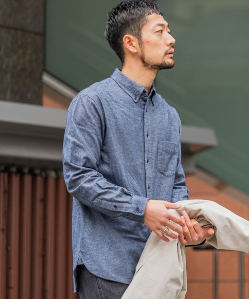 URBAN RESEARCH ROSSO MEN（アーバンリサーチロッソメン）の「『XLサイズあり』『抗菌/防臭ハイパフォーマンスフランネルバンドカラーシャツ（シャツ/ブラウス・メンズ・ブラック/ネイビー/グレー/カーキ/アイボリー/ブラウン系その他/ブルー系その他/レッド系その他・SMALL/MEDIUM/LARGE/X-LARGE）」の18枚目の写真