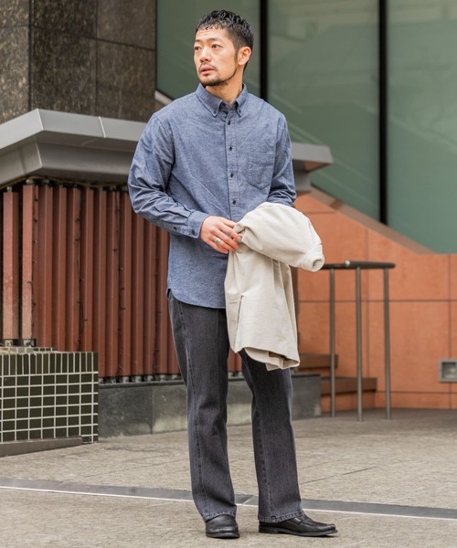 URBAN RESEARCH ROSSO MEN（アーバンリサーチロッソメン）の「『XLサイズあり』『抗菌/防臭ハイパフォーマンスフランネルバンドカラーシャツ（シャツ/ブラウス・メンズ・ブラック/ネイビー/グレー/カーキ/アイボリー/ブラウン系その他/ブルー系その他/レッド系その他・SMALL/MEDIUM/LARGE/X-LARGE）」の20枚目の写真