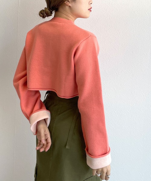 w closet（ダブルクローゼット）の「ショートクルーネックカーディガン（カーディガン/ボレロ・レディース・レッド/ブラック/ブルー/グリーン/レッド系その他/オフホワイト・FREE）」の10枚目の写真