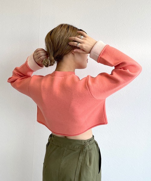 w closet（ダブルクローゼット）の「ショートクルーネックカーディガン（カーディガン/ボレロ・レディース・レッド/ブラック/ブルー/グリーン/レッド系その他/オフホワイト・FREE）」の16枚目の写真