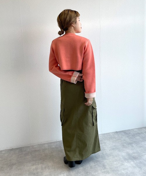 w closet（ダブルクローゼット）の「ショートクルーネックカーディガン（カーディガン/ボレロ・レディース・レッド/ブラック/ブルー/グリーン/レッド系その他/オフホワイト・FREE）」の17枚目の写真