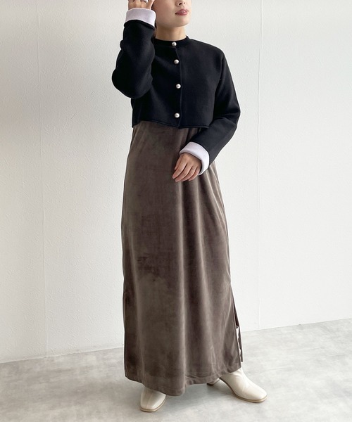 w closet（ダブルクローゼット）の「ショートクルーネックカーディガン（カーディガン/ボレロ・レディース・レッド/ブラック/ブルー/グリーン/レッド系その他/オフホワイト・FREE）」の18枚目の写真