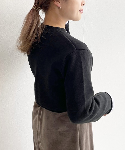 w closet（ダブルクローゼット）の「ショートクルーネックカーディガン（カーディガン/ボレロ・レディース・レッド/ブラック/ブルー/グリーン/レッド系その他/オフホワイト・FREE）」の20枚目の写真