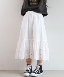 coca（coca） | キッズ 親子お揃いコットンフラワー柄刺繍スカート(スカート)