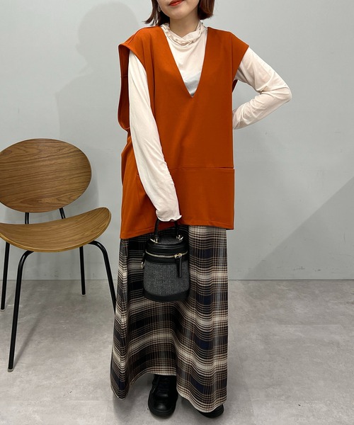 un dix cors（アンディコール）の「主役級スカート　ヘビーツイルチェックスカート（スカート・レディース・ブルー/ベージュ/ネイビー・FREE）」の7枚目の写真