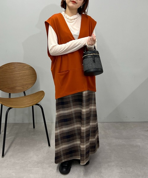 un dix cors（アンディコール）の「主役級スカート　ヘビーツイルチェックスカート（スカート・レディース・ブルー/ベージュ/ネイビー・FREE）」の19枚目の写真