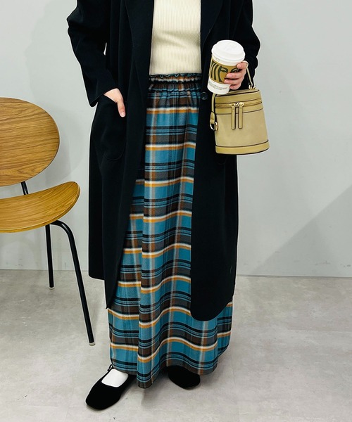 un dix cors（アンディコール）の「主役級スカート　ヘビーツイルチェックスカート（スカート・レディース・ブルー/ベージュ/ネイビー・FREE）」の8枚目の写真