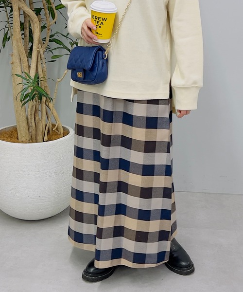 un dix cors（アンディコール）の「主役級スカート　ヘビーツイルチェックスカート（スカート・レディース・ブルー/ベージュ/ネイビー・FREE）」の10枚目の写真