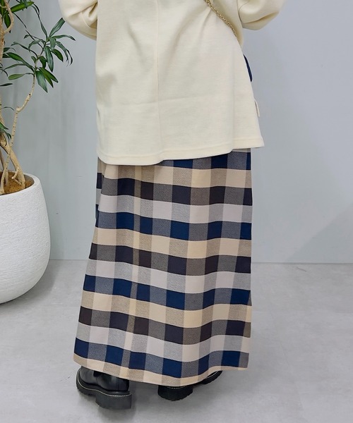 un dix cors（アンディコール）の「主役級スカート　ヘビーツイルチェックスカート（スカート・レディース・ブルー/ベージュ/ネイビー・FREE）」の12枚目の写真