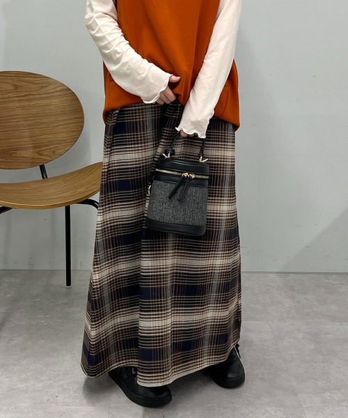un dix cors（アンディコール）の「主役級スカート　ヘビーツイルチェックスカート（スカート・レディース・ブルー/ベージュ/ネイビー・FREE）」の16枚目の写真