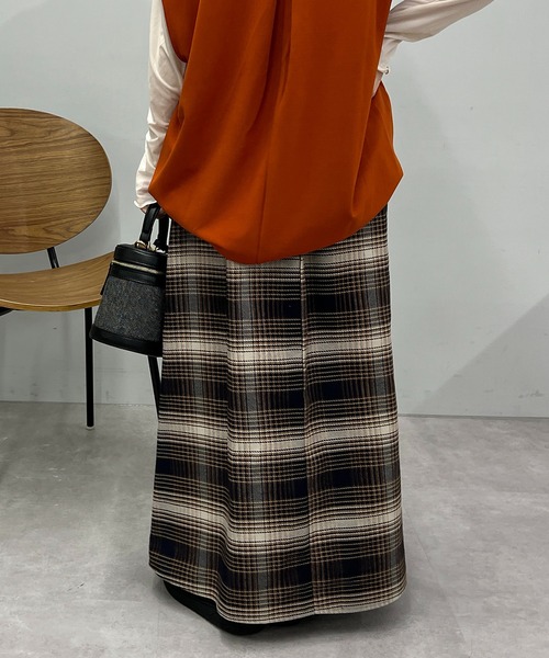 un dix cors（アンディコール）の「主役級スカート　ヘビーツイルチェックスカート（スカート・レディース・ブルー/ベージュ/ネイビー・FREE）」の18枚目の写真