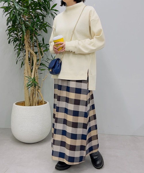 un dix cors（アンディコール）の「主役級スカート　ヘビーツイルチェックスカート（スカート・レディース・ブルー/ベージュ/ネイビー・FREE）」の13枚目の写真