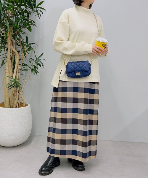 un dix cors（アンディコール）の「主役級スカート　ヘビーツイルチェックスカート（スカート・レディース・ブルー/ベージュ/ネイビー・FREE）」の14枚目の写真