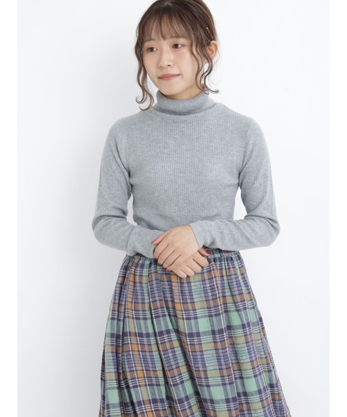 Samansa Mos2(サマンサ モスモス)の「【マシンウォッシャブル】リブタートルネックニット(ニット/セーター・レディース・チャコール/モカ/グレー/オフホワイト/ブラウン/キナリ・フリ-)」の4枚目の写真