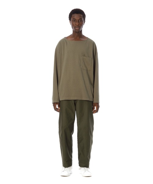 Sandinista(サンディニスタ)の「Boat Neck L-S Pocket Tee / ボートネックポケット長袖Tシャツ(Tシャツ/カットソー・メンズ・ネイビー/チャコールグレー/ベージュ/オリーブ/ホワイト・SMALL/MEDIUM/LARGE)」の6枚目の写真