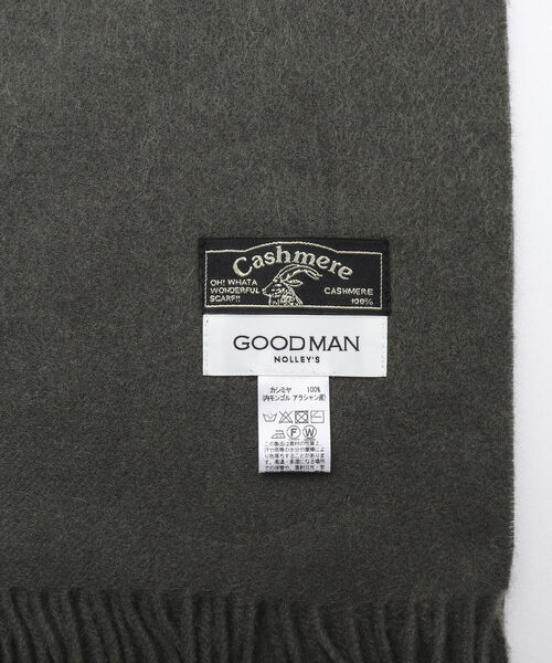 NOLLEY'S goodman（ノーリーズグッドマン）の「カシミヤソリッドマフラー アラシャン産カシミヤ100%使用 30cm幅（マフラー・メンズ・オリーブ/ブラック/チャコールグレー/ライトグレー・FREE）」の6枚目の写真
