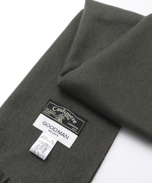 NOLLEY'S goodman（ノーリーズグッドマン）の「カシミヤソリッドマフラー アラシャン産カシミヤ100%使用 30cm幅（マフラー・メンズ・オリーブ/ブラック/チャコールグレー/ライトグレー・FREE）」の4枚目の写真
