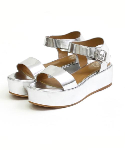 Boisson Chocolat（ボワソンショコラ）の「Tボワソンショコラ/B プラットフォームサンダル50（サンダル・レディース・オフホワイト/ネイビー/シルバー・38/36/37）」の3枚目の写真