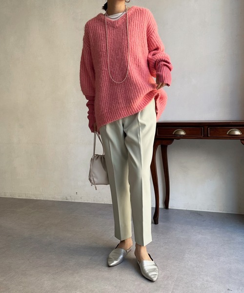 DouDou(ドゥドゥ)の「タックテーパードパンツ(その他パンツ・レディース・ブラック/ピンク/ミント・36/38)」の11枚目の写真
