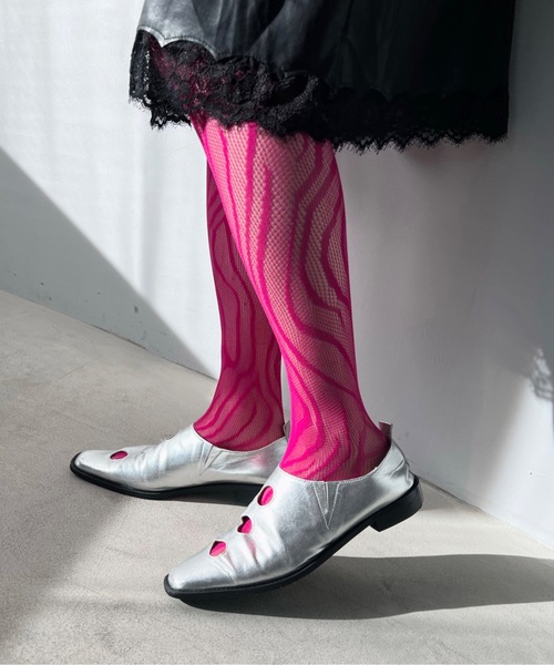 SANSeLF（サンセルフ）の「デザイン編みタイツ【SANSeLF】sana23s001（タイツ/ストッキング・レディース・パープル/ピンク/ブルー/ブラック・FREE）」の8枚目の写真