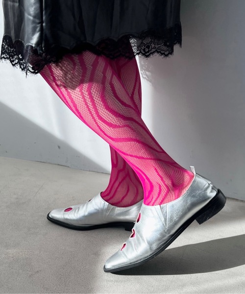 SANSeLF（サンセルフ）の「デザイン編みタイツ【SANSeLF】sana23s001（タイツ/ストッキング・レディース・パープル/ピンク/ブルー/ブラック・FREE）」の9枚目の写真