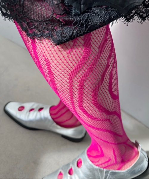 SANSeLF（サンセルフ）の「デザイン編みタイツ【SANSeLF】sana23s001（タイツ/ストッキング・レディース・パープル/ピンク/ブルー/ブラック・FREE）」の10枚目の写真