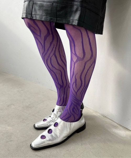 SANSeLF（サンセルフ）の「デザイン編みタイツ【SANSeLF】sana23s001（タイツ/ストッキング・レディース・パープル/ピンク/ブルー/ブラック・FREE）」の14枚目の写真