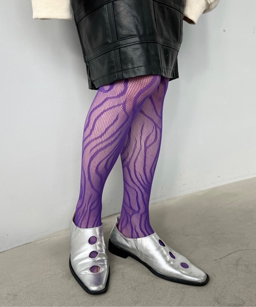 SANSeLF（サンセルフ）の「デザイン編みタイツ【SANSeLF】sana23s001（タイツ/ストッキング・レディース・パープル/ピンク/ブルー/ブラック・FREE）」の16枚目の写真