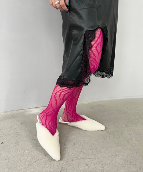 SANSeLF（サンセルフ）の「デザイン編みタイツ【SANSeLF】sana23s001（タイツ/ストッキング・レディース・パープル/ピンク/ブルー/ブラック・FREE）」の17枚目の写真